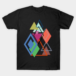Colorful triangles and rhombuses, pattern of triangles T-Shirt